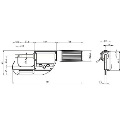 SYLVAC Digital Mikrometrar S_MIKE PRO SMART 66-102 mm IP67 (903.1006) BT Cylindrical Ø6,5 mm